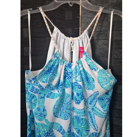 Lily Pulitzer | Inna Shells Print Halter Maxi Dress - White/Blue/Green - Picture 5 of 15